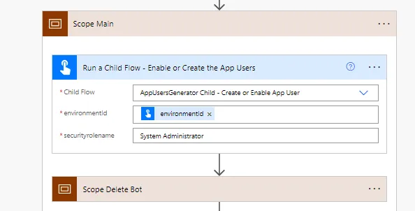 Screenshot of the Chatbot Remover Child Flow, Part 1