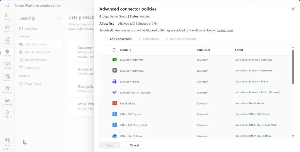 Screenshot showing ACP in PPAC