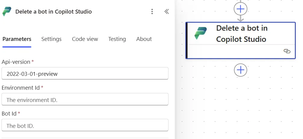 Delete agent action in Power Automate
